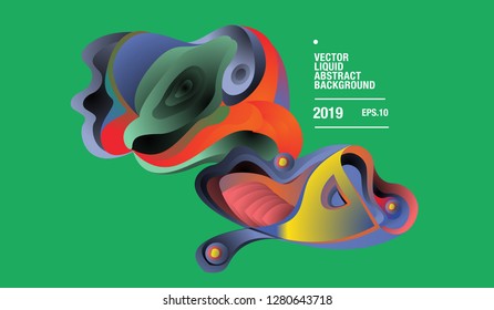 Vector Colorful Abstract Liquid and Curvy Illustration Background