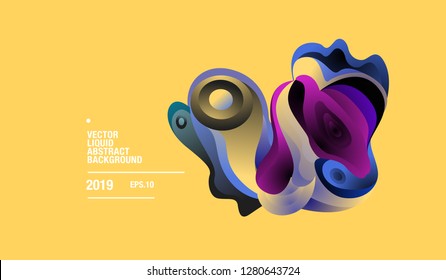 Vector Colorful Abstract Liquid and Curvy Illustration Background