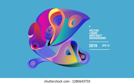 Vector Colorful Abstract Liquid and Curvy Illustration Background