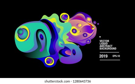 Vector Colorful Abstract Liquid and Curvy Illustration Background