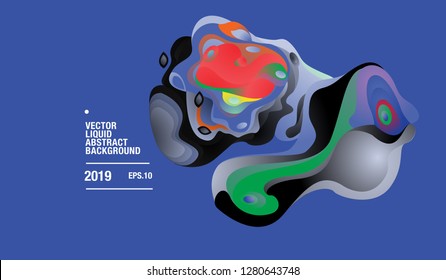 Vector Colorful Abstract Liquid and Curvy Illustration Background