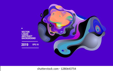 Vector Colorful Abstract Liquid and Curvy Illustration Background