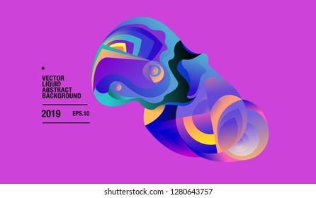 Vector Colorful Abstract Liquid and Curvy Illustration Background