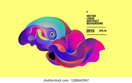 Vector Colorful Abstract Liquid and Curvy Illustration Background