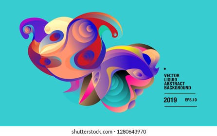 Vector Colorful Abstract Liquid and Curvy Illustration Background