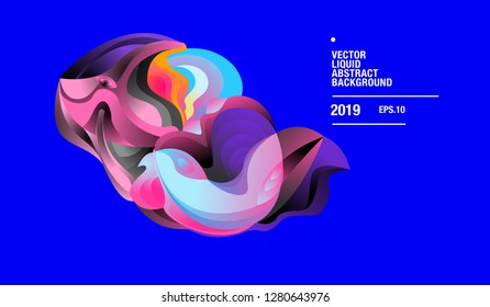 Vector Colorful Abstract Liquid and Curvy Illustration Background