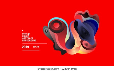 Vector Colorful Abstract Liquid and Curvy Illustration Background