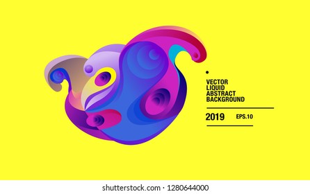 Vector Colorful Abstract Liquid and Curvy Illustration Background