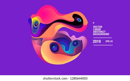 Vector Colorful Abstract Liquid and Curvy Illustration Background