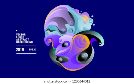Vector Colorful Abstract Liquid and Curvy Illustration Background