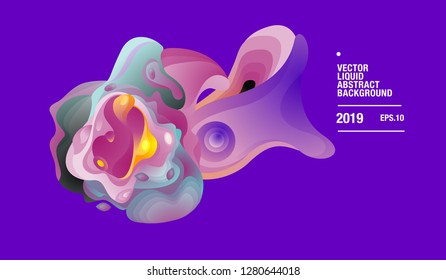 Vector Colorful Abstract Liquid and Curvy Illustration Background
