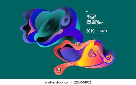 Vector Colorful Abstract Liquid and Curvy Illustration Background