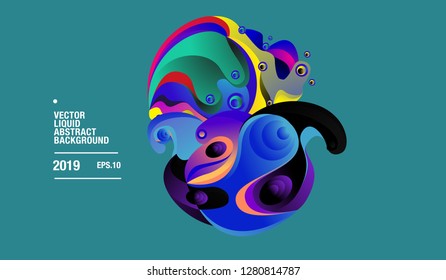 Vector Colorful Abstract Liquid and Curvy Illustration Background