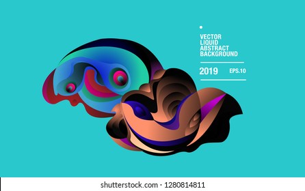 Vector Colorful Abstract Liquid and Curvy Illustration Background