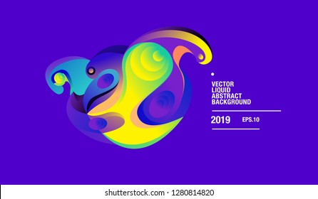 Vector Colorful Abstract Liquid and Curvy Illustration Background