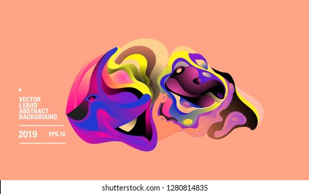 Vetor Colorido Abstrato Líquido e Curvo Ilustração Fundo
