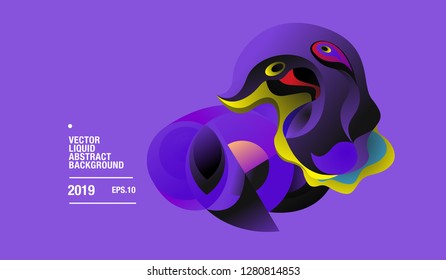 Vector Colorful Abstract Liquid and Curvy Illustration Background