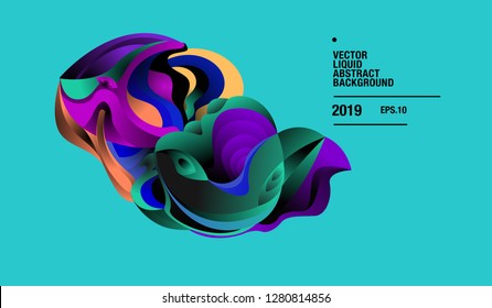 Vector Colorful Abstract Liquid and Curvy Illustration Background