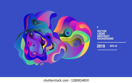 Vector Colorful Abstract Liquid and Curvy Illustration Background