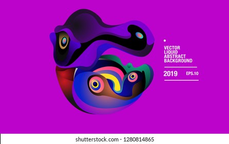 Vector Colorful Abstract Liquid and Curvy Illustration Background