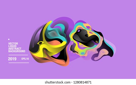 Vector Colorful Abstract Liquid and Curvy Illustration Background