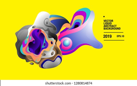 Vector Colorful Abstract Liquid and Curvy Illustration Background