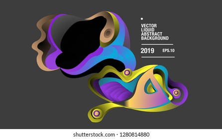 Vector Colorful Abstract Liquid and Curvy Illustration Background