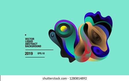 Vector Colorful Abstract Liquid and Curvy Illustration Background