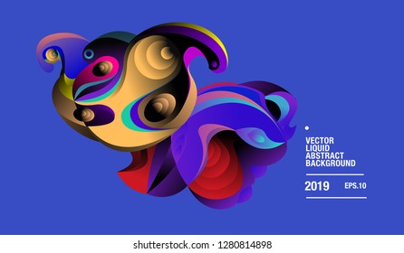 Vector Colorful Abstract Liquid and Curvy Illustration Background