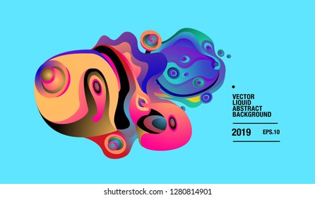 Vector Colorful Abstract Liquid and Curvy Illustration Background