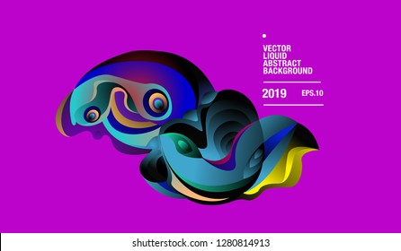 Vector Colorful Abstract Liquid and Curvy Illustration Background