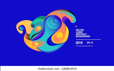 Vector Colorful Abstract Liquid and Curvy Illustration Background
