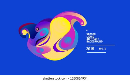 Vector Colorful Abstract Liquid and Curvy Illustration Background