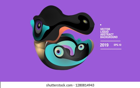 Vector Colorful Abstract Liquid and Curvy Illustration Background