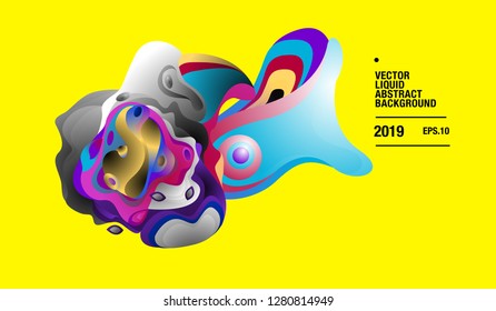 Vector Colorful Abstract Liquid and Curvy Illustration Background