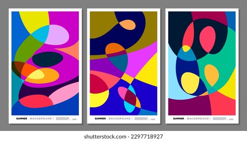 Vector colorful abstract liquid, fluid, and doodles art background for summer 2023