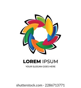 Vector colorful abstract logo template on white background