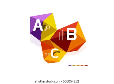Vector colorful abstract low poly infographic vector background