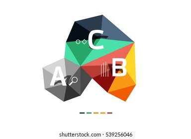 Vektorbunter abstrakter Low-Poly-Infografik-Vektorhintergrund