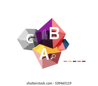 Vector colorful abstract low poly infographic vector background