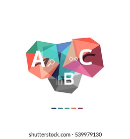 Vector colorful abstract low poly infographic vector background