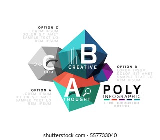Vector colorful abstract low poly infographic vector background