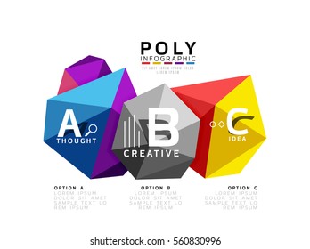 Vector colorful abstract low poly infographic vector background