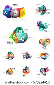 Vector colorful abstract low poly infographic vector background