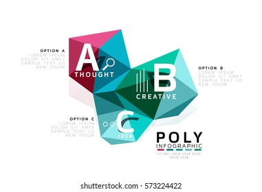 Vector colorful abstract low poly infographic vector background