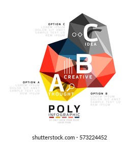 Vector colorful abstract low poly infographic vector background