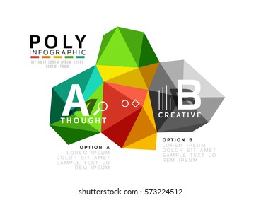 Vector colorful abstract low poly infographic vector background