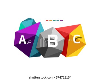 Vector colorful abstract low poly infographic vector background