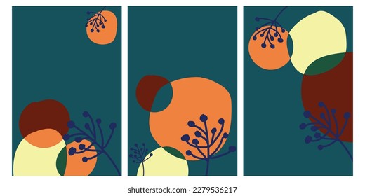 Vector colorido con abstracto de forma orgánica de forma minimalista fondo de color contemporáneo.