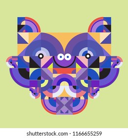 vector colorful abstract polygonal illustration animal face mask with abstract geometric shape